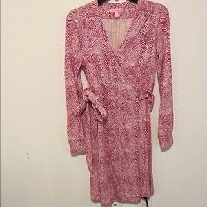 Lilly Pulitzer Pink and White Long Sleeve Dress